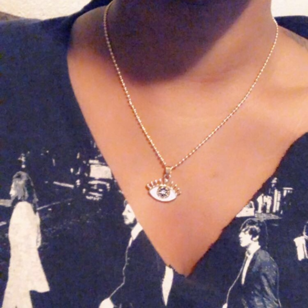 Gold evil eye necklace